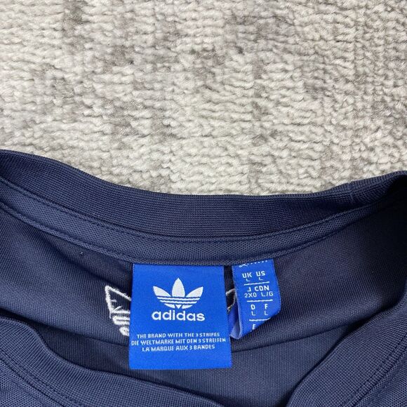 Adidas T Shirt Short Sleeve Blue Embroidered Activewear Casual Tee Size Large - Picture 3 of 5